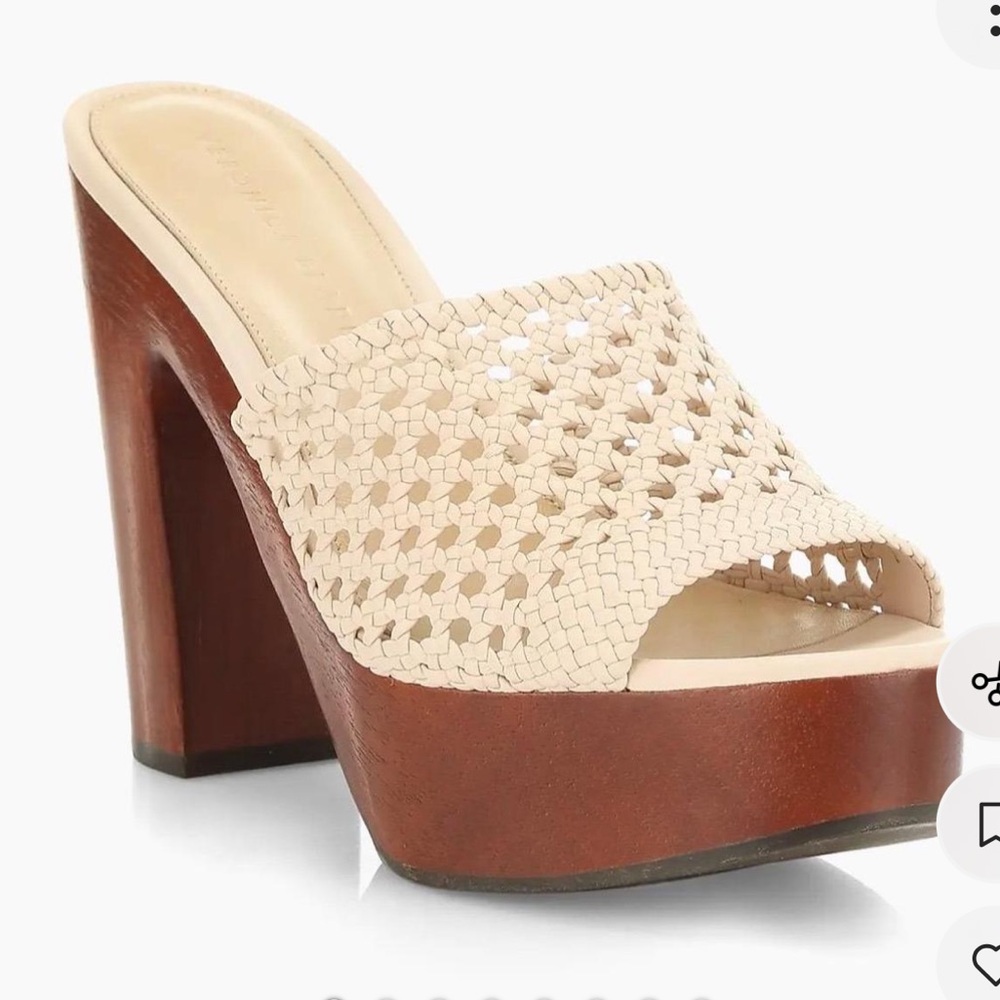 Veronica Beard Dark Brown Woven Platform Heels